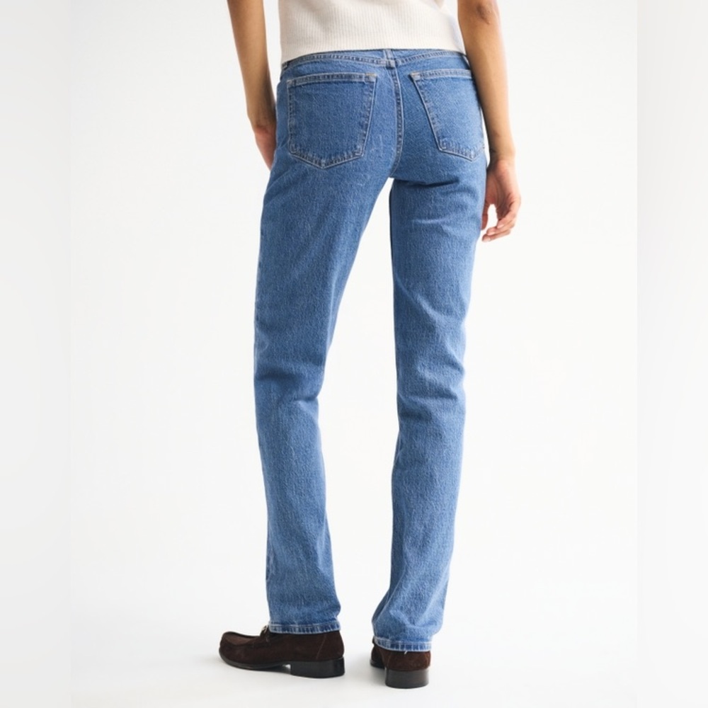 Abercrombie & Fitch Mid Rise 90’s Straight Jeans Marble Wash Size 29